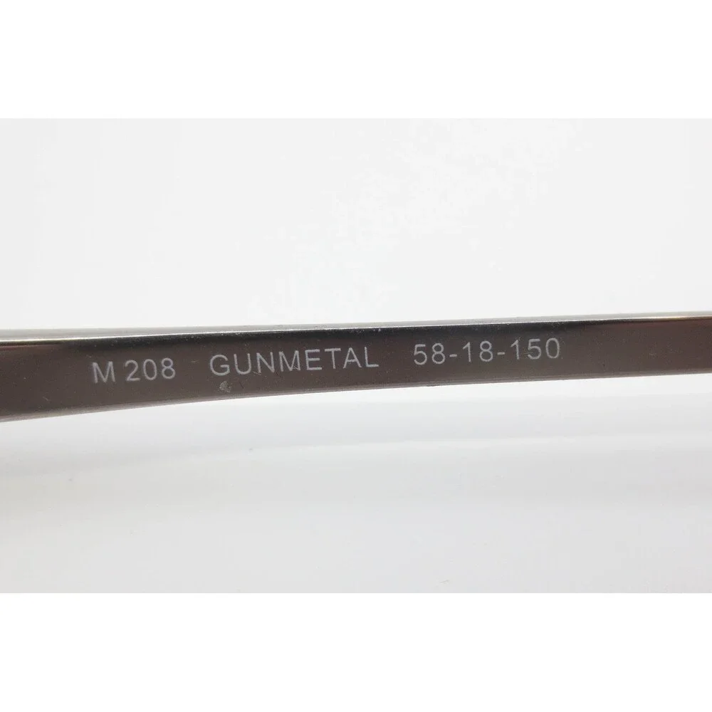 M 208 Gunmetal Rectangular Metal Eyeglasses Frames 58-18-150 Full Rim Eyewear